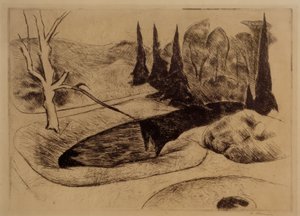 ディルボルンの公園、1914年 作： Heinrich Nauen