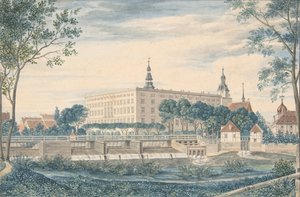 東から見たデッサウ城、1820年。 作： Heinrich Olivier