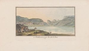 ジュウ湖のレ シャルボニエールの眺め Lac de Joux の近くの Charbonieres にある (オブジェクトのタイトル) スイスの風景（連載タイトル） スイスの視点集（連載タイトル） 作： Heinrich Rieter