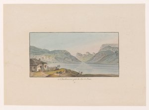 Gezicht op Les Charbonnières bij het Lac de Joux à Charbonieres, prés du Lac de Joux (title on object) Gezichten op Zwitserland (series title) Collection de quelques vues dessinées en Suisse d