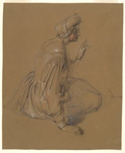 座っている女性の習作：聖エリザベス 作： Heinrich Schwemminger