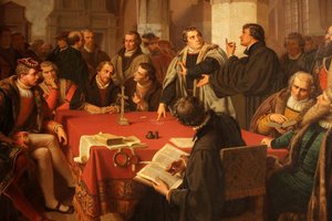 アウグスト・ノアック、マールブルク城での宗教対話 1869年 詳細 作： ハインリヒ・シュテュルツル