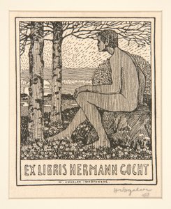 ブックプレート: Ex Libris Hermann Gocht 作： Heinrich Vogeler