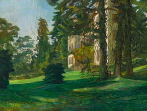 Schloss Hemsbach (キャンバスに油彩) 作： Heinrich Wilhelm Trübner