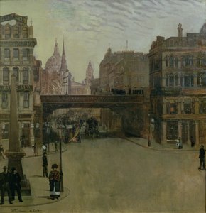 Ludgate Hill、1884 作： Heinrich Wilhelm Truebner