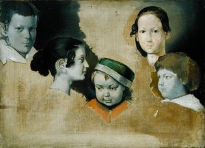 画家ジュリアスシュノールフォンキャロルスフィールド（1794-1872）の5人の最年長の子供、1839-40年頃 作： Heinrich Wilhelm Truebner