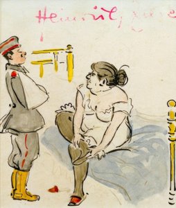 負傷した兵士と売春婦 作： Heinrich Zille