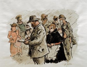 雨の中で絵を描くジール