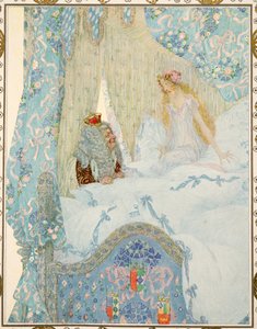 ハンス・クリスチャン・アンデルセン著、物語のエンドウ豆の王女、パブ。 1911 作： Heinrich and Urban Lefler