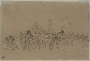 ライン汽船の乗客、1800 年代の第 2 四半期または第 3 四半期。 作： Heinrich von Mayr