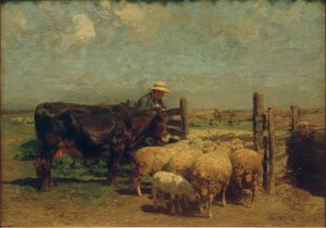羊小屋にて 作： Heinrich von Zügel