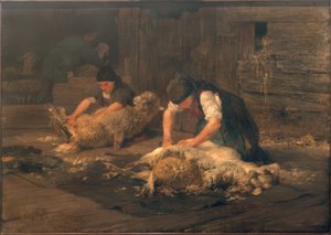 羊の毛刈り 作： Heinrich von Zügel