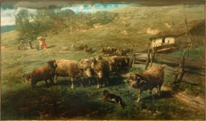 門前の羊 作： Heinrich von Zügel