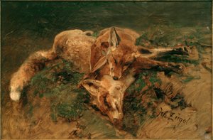 2匹のキツネ 作： Heinrich von Zügel