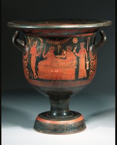 ラージ プーリア赤像式クラテル、紀元前 350 ～ 340 年頃（セラミック） 作： Helbig Painter (attr. to)