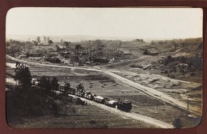 第一次世界大戦：「1914年から1916年にかけてのドイツ軍侵攻時のウクライナ」。貨物列車(白黒写真) 作： Heldenfriedhof Dsessentniki (attr. to)
