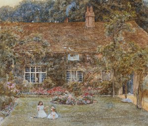 カントリーハウス（傷のある水彩画） 作： Helen Allingham