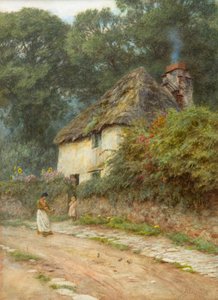 デヴォンシャーのコテージ（水彩画） 作： Helen Allingham