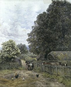 ファームヤード 作： Helen Allingham