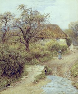A Hill Farm, Symondsbury, Dorset （水彩・紙 作： Helen Allingham