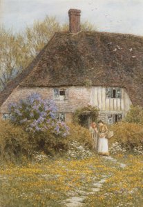 ケンティッシュコテージ（傷のある水彩画） 作： Helen Allingham