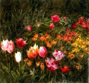 春の庭（水彩画 作： Helen Allingham