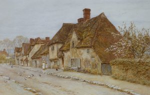 ケントのビレッジストリート 作： Helen Allingham
