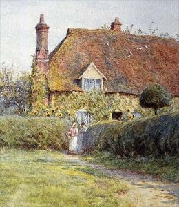 コテージのゲートで 作： Helen Allingham