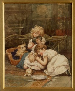 H・アリンガム、新しいペット-アクアレル 作： Helen Allingham