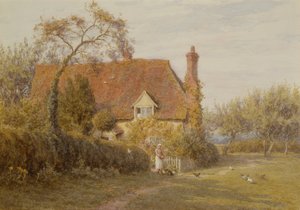 Hedges Farm、East End Farm、Pinner (鉛筆と水彩) 作： Helen Allingham