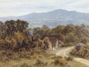 ウィットリーのサンドヒルからのヒンドヘッド（紙に水彩） 作： Helen Allingham