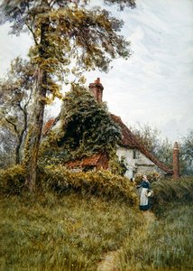 オールド・ファーム・アット・ピンナー（水彩・紙 作： Helen Allingham