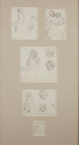ヘンリー・アリンガムのスケッチ、1884年頃（紙に鉛筆 作： Helen Allingham