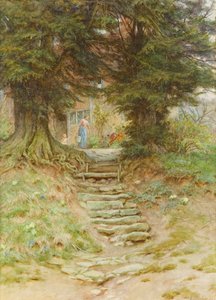 ケント州クロッケンヒルでの春（紙にトイレ） 作： Helen Allingham