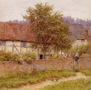 迷子の子猫」1891年頃（油彩・キャンバス 作： Helen Allingham