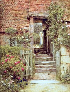 Under the Old Malthouse, Hambledon, Surrey （水彩・紙 作： Helen Allingham
