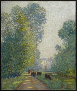牛のいる風景、1907年頃 作： Helen Galloway McNicholl
