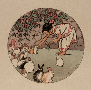 うさぎの餌やり