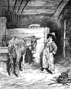 ピッチーノと彼の友人、ロバ、c1900 作： Helena J. Maguire