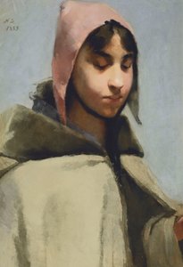 フランスのカントリー ドレスの少女 作： Helene Schjerfbeck