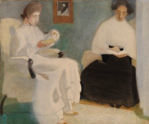 ガールズ・リーディング、1907年。 作： Helene Schjerfbeck