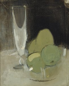 青リンゴとシャンパン グラス、1934 年。 作： Helene Schjerfbeck