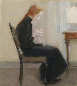 かぎ針編みの女の子。 1904 作： Helene Schjerfbeck