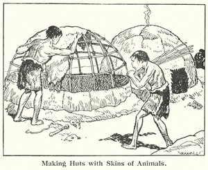 動物の皮で小屋を作る 作： Helga von Cramm