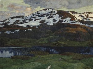 Kallsjön近くの夏の夜（キャンバスに油彩） 作： Helmer Osslund