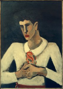 カラフルなバンダナと若い男 作： Helmut Kolle