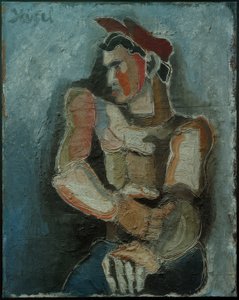 フラットキャップを持つ男 作： Helmut Kolle