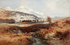 雪の高原の風景（キャンバスに油彩） 作： Henderson Tarbet