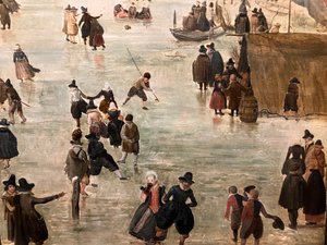 オランダ語：IJslandschap / アイススケート 多数のスケーターと冬景色 作： Hendrick Avercamp