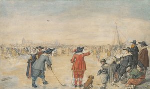 凍った川アイセルの冬季競技大会 作： Hendrick Avercamp